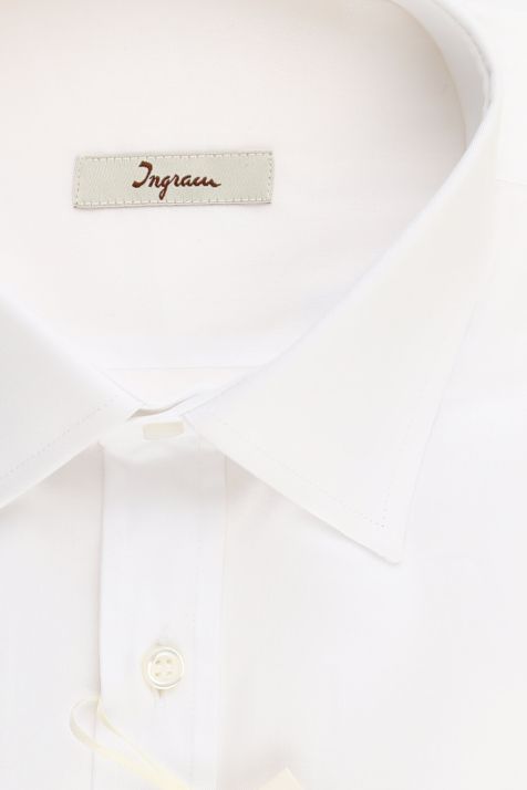 Men's Shirt Ingram Classic Plain 100% cotton collar Italian Long sleeve