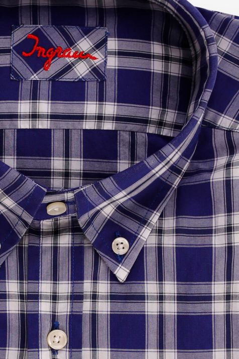 Men's Shirt Ingram Regular Check 100% cotton collar Button down Long sleeve