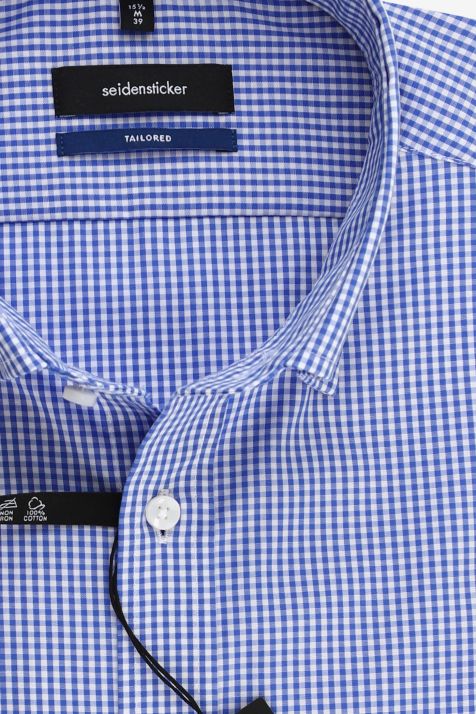 Men's Shirt Seidensticker Regular Not Iron Check 100% cotton collar Button down Long sleeve