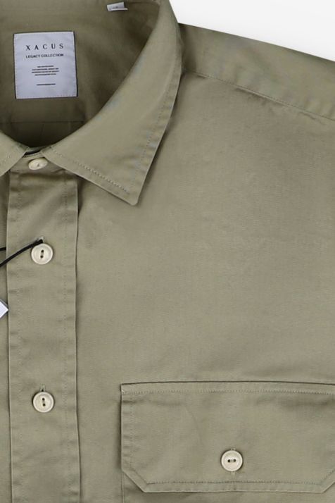 Hemd Herren Xacus Regular Einfarbig 100% Baumwolle kragen Italienisch Lange Ärmel