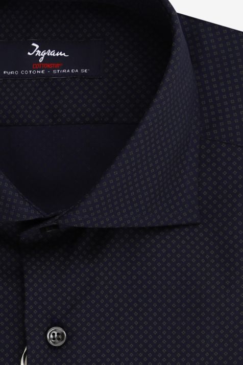Men's Shirt Ingram Regular Not Iron Semi-plain 100% cotton collar French Long sleeve