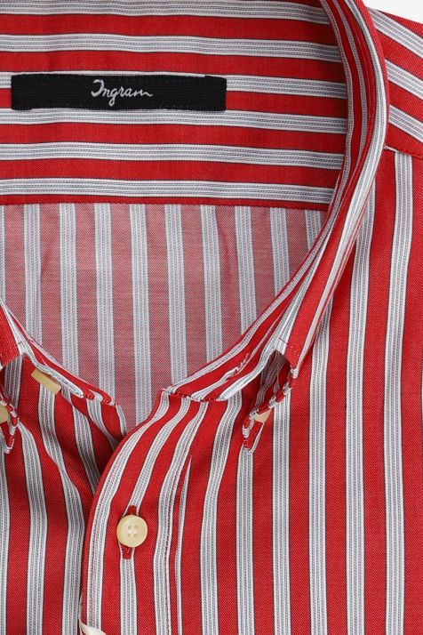 Camisa Hombre Ingram Slim Rayas 100% algodón cuello Abotonado Manga larga