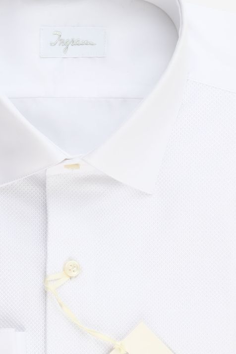 Camisa Hombre Ingram Slim Lisa 100% algodón cuello Francés Manga larga