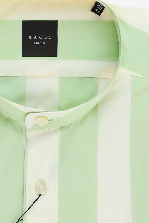 Camisa Hombre Xacus Regular Rayas 100% algodón cuello Mao Manga larga