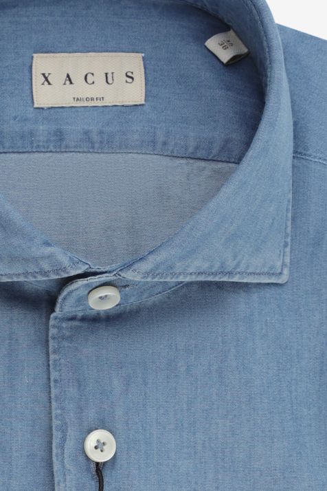 Men's Shirt Xacus Regular Plain 100% cotton collar French Long sleeve