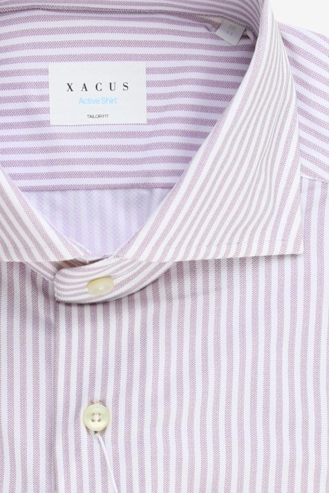 Men's Shirt Xacus Regular Stripe 86%  polyamide 14% elastane collar French Long sleeve