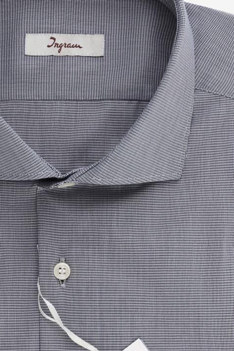 Men's Shirt Ingram Slim Semi-plain 100% cotton collar French Long sleeve