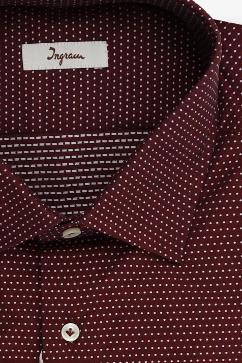 Men's Shirt Ingram Regular Semi-plain 100% cotton collar French Long sleeve