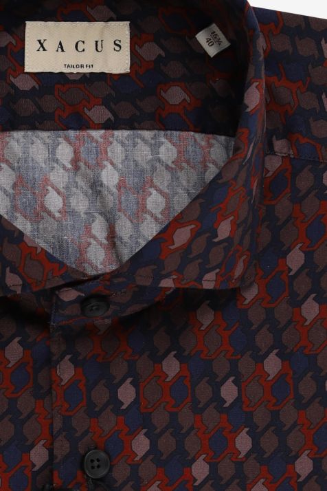 Men's Shirt Xacus Regular Patterned 100% cotton collar French Long sleeve