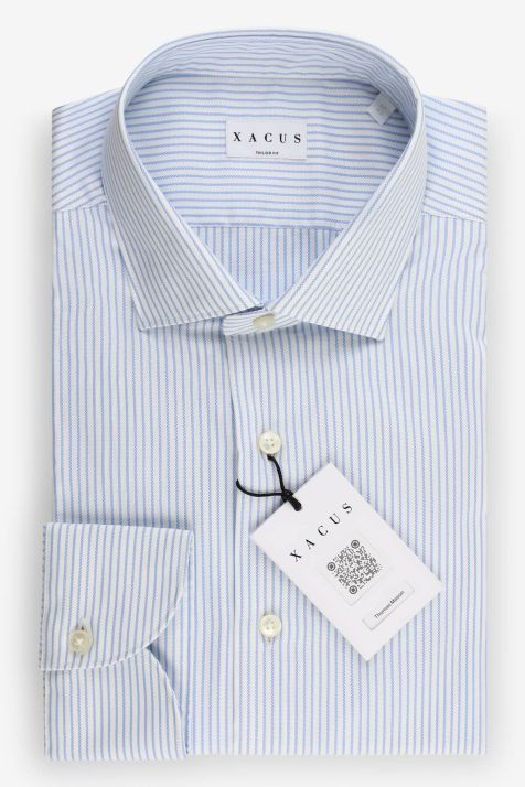 Men's Shirt Xacus Regular Stripe 100% cotton collar French Long sleeve