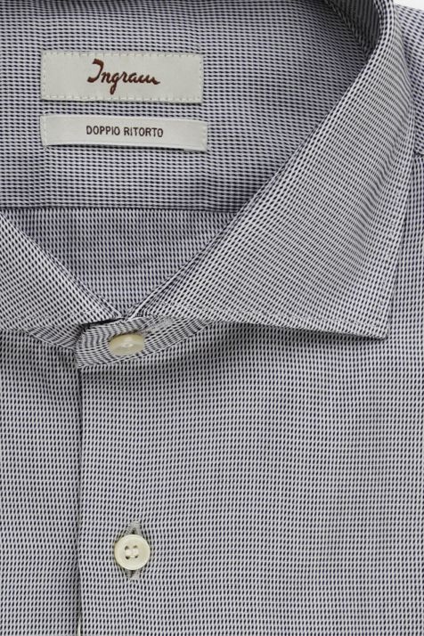 Men's Shirt Ingram Slim Semi-plain 100% cotton collar French Long sleeve