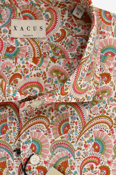 Men's Shirt Xacus Regular Patterned 100% cotton collar French Long sleeve