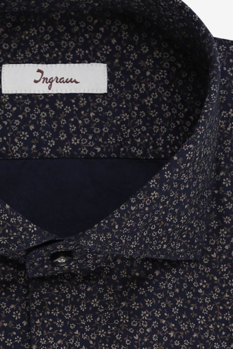 Men's Shirt Ingram Slim Patterned 100% cotton collar French Long sleeve