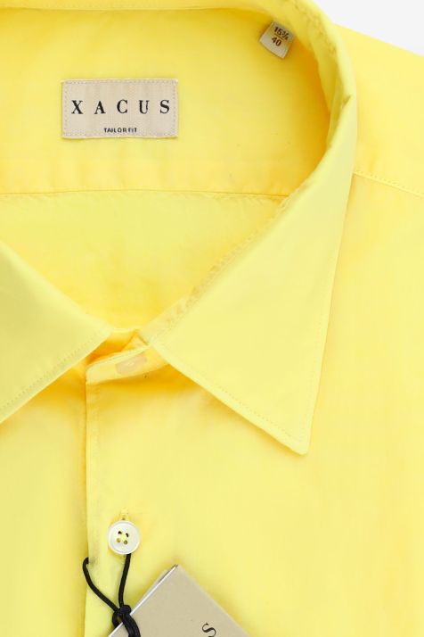 Camisa Hombre Xacus Regular Lisa 100% algodón cuello Italiano Manga larga