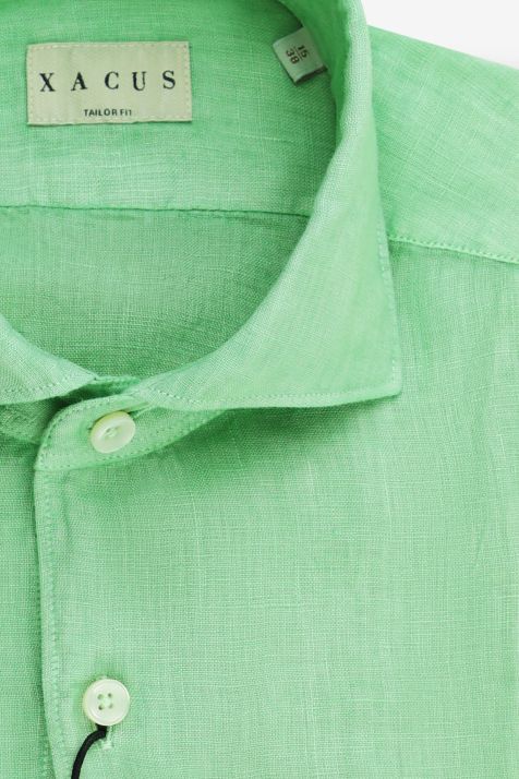 Chemise Homme Xacus Regular Uni 100% lin col Italien Manche longue