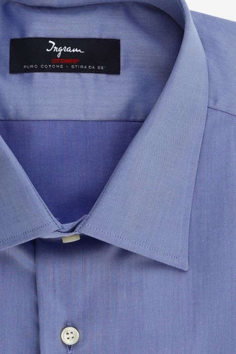 Chemise Homme Ingram Slim Sans Repassage Uni 100% coton col Classique Manche longue