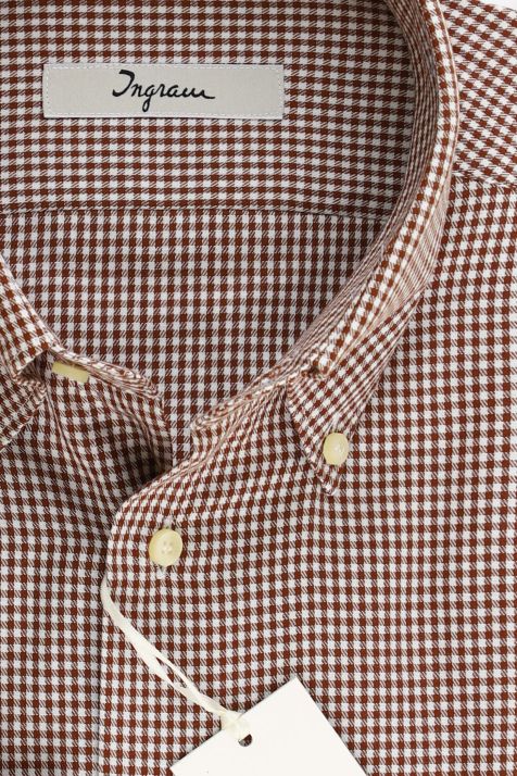 Men's Shirt Ingram Regular Check 100% cotton collar Button down Long sleeve