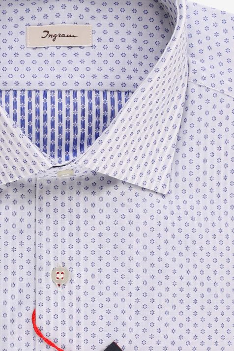 Camisa Hombre Ingram Slim Diseño  100% algodón cuello Francés Manga larga
