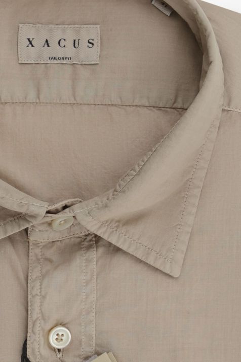 Hemd Herren Xacus Regular Einfarbig 100% Baumwolle kragen Italienisch Lange Ärmel