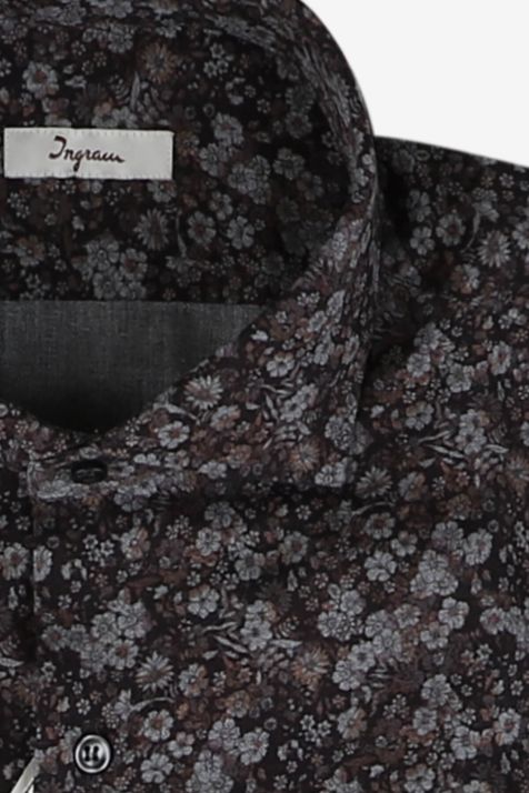 Men's Shirt Ingram Slim Patterned 100% cotton collar French Long sleeve
