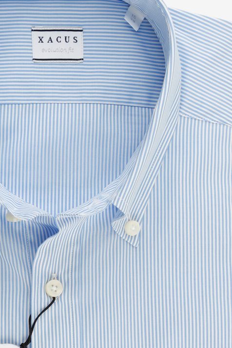 Hemd Herren Xacus Classic Streifen 100% Baumwolle kragen Button-Down Kurze Ärmel