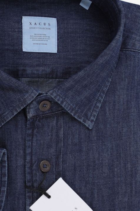 Chemise Homme Xacus Regular Uni 100% coton col Classique Manche longue