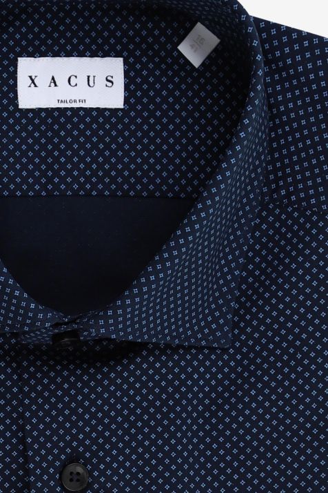 Chemise Homme Xacus Regular Partiellement  97% coton 3% elastan col Italien Manche longue