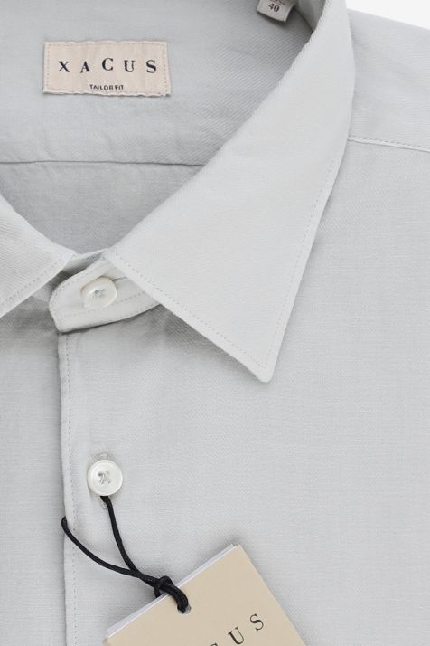 Camisa Hombre Xacus Regular Lisa 100% algodón cuello Italiano Manga larga