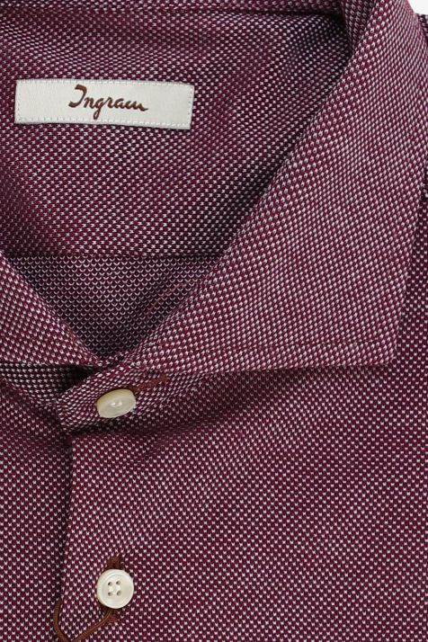 Chemise Homme Ingram Slim Partiellement  100% coton col Italien Manche longue