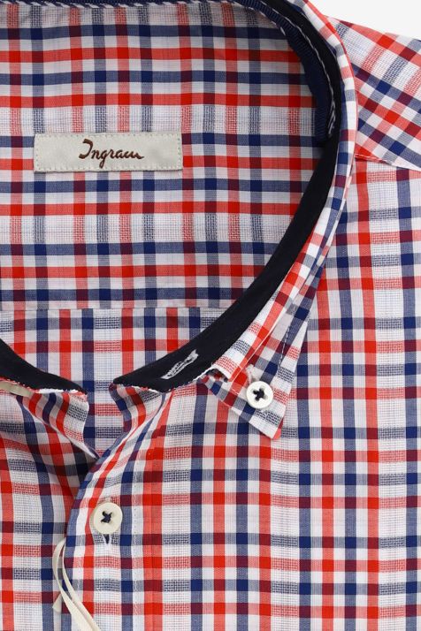 Men's Shirt Ingram Classic Check 100% cotton collar Button down Long sleeve