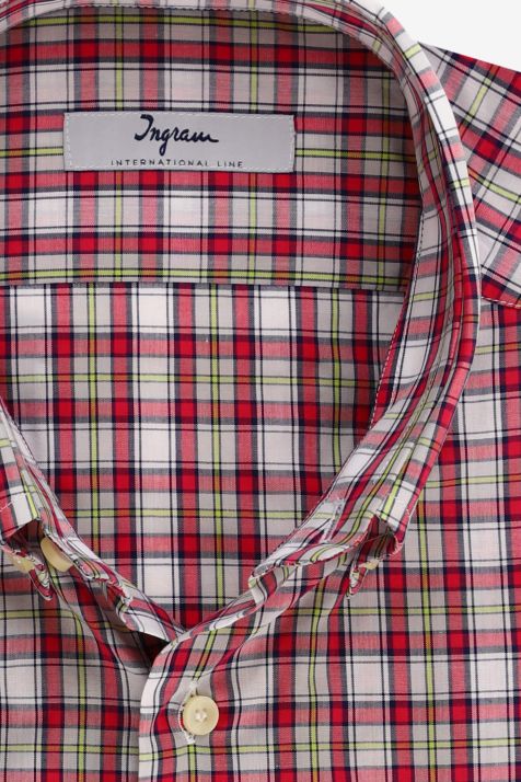 Camisa Hombre Ingram Regular Cuadros 100% algodón cuello Abotonado Manga larga