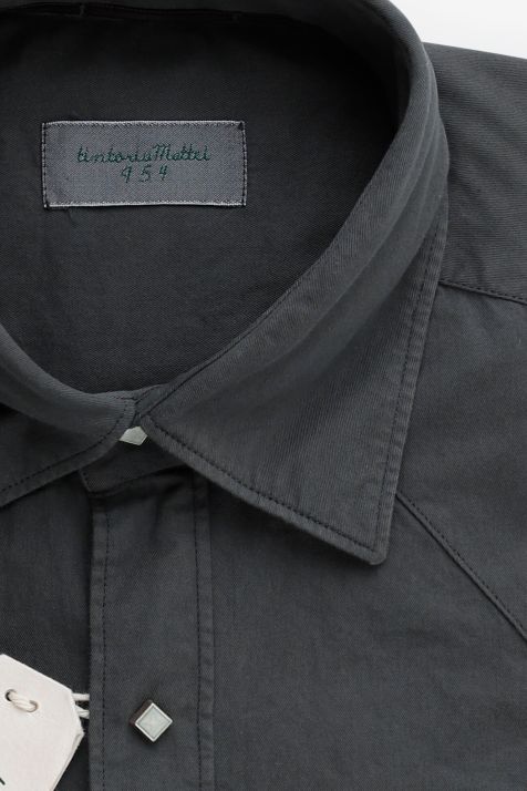 Hemd Herren Tintoria Mattei Regular Einfarbig 100% Baumwolle kragen Italienisch Lange Ärmel