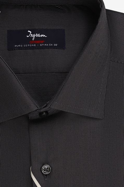 Camisa Hombre Ingram Regular No Plancha Rayas 100% algodón cuello Francés Manga larga
