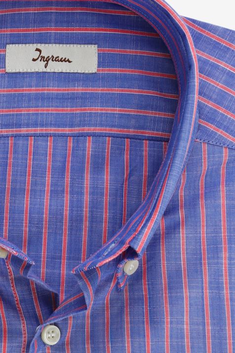 Camisa Hombre Ingram Regular Rayas 100% algodón cuello Abotonado Manga larga