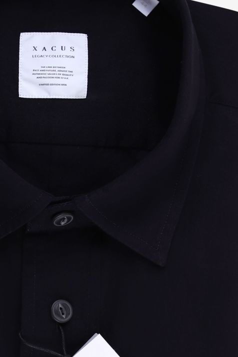 Men's Shirt Xacus Regular Plain 100% cotton collar Italian Long sleeve