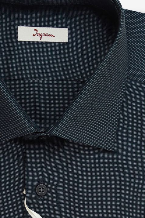 Camisa Hombre Ingram Regular Diseño  100% algodón cuello Francés Manga larga