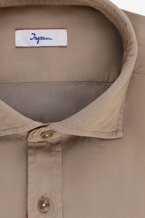 Men's Shirt Ingram Slim Plain 100% cotton collar French Long sleeve
