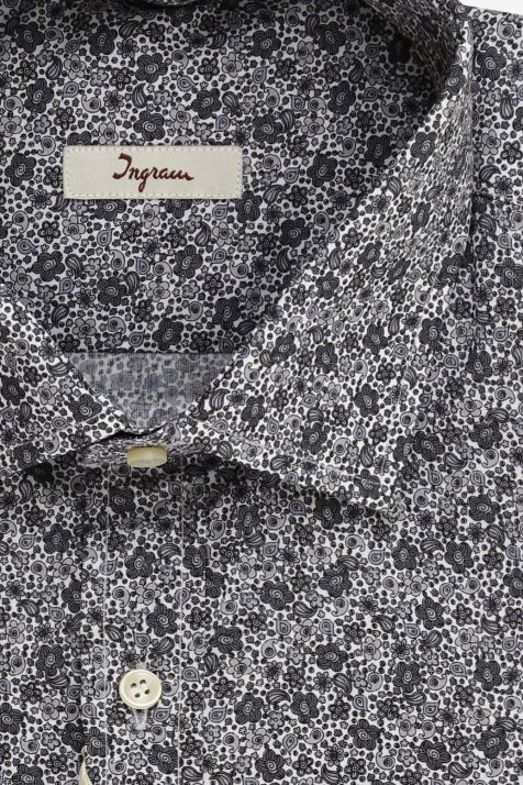 Hemd Herren Ingram Classic Muster 100% Baumwolle kragen Französisch Lange Ärmel