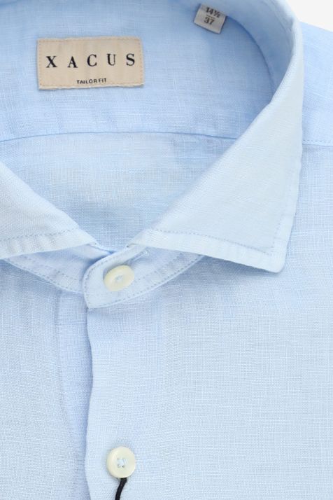 Chemise Homme Xacus Regular Uni 100% lin col Italien Manche longue