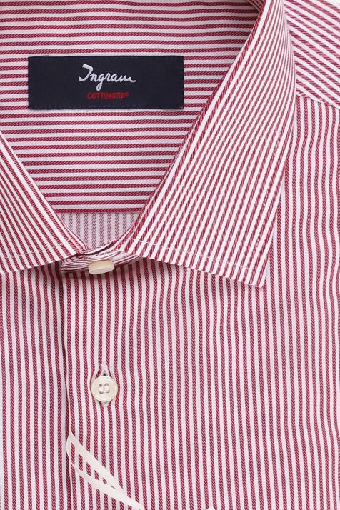 Men's Shirt Ingram Classic Not Iron Stripe 100% cotton collar French Long sleeve