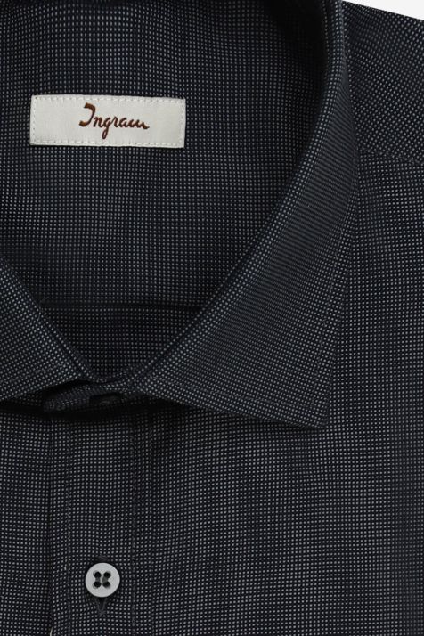 Men's Shirt Ingram Classic Semi-plain 100% cotton collar French Long sleeve