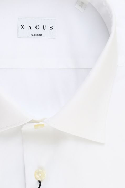 Men's Shirt Xacus Regular Plain 100% cotton collar Italian Long sleeve