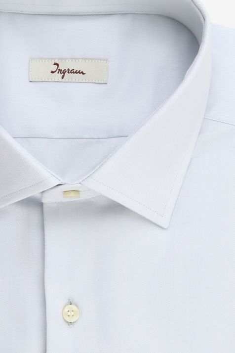 Camisa Hombre Ingram Regular Lisa 100% algodón cuello Francés Manga larga