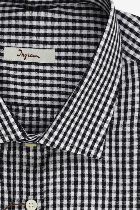 Men's Shirt Ingram Classic Check 100% cotton collar French Long sleeve