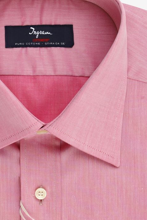 Men's Shirt Ingram Regular Not Iron Plain 100% cotton collar Italian Long sleeve
