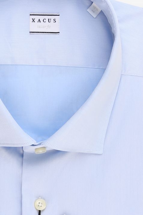 Camisa Hombre Xacus Regular Lisa 100% algodón cuello Francés Manga larga