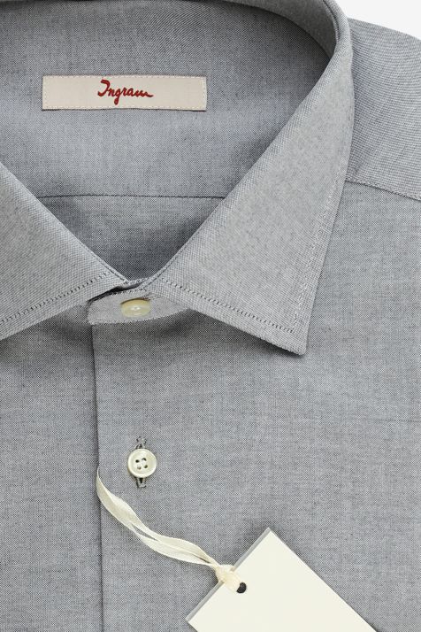 Camisa Hombre Ingram Slim Lisa 97% algodón 3% elastan cuello Francés Manga larga
