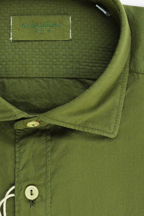 Hemd Herren Tintoria Mattei Slim Einfarbig 100% Baumwolle kragen Französisch Lange Ärmel