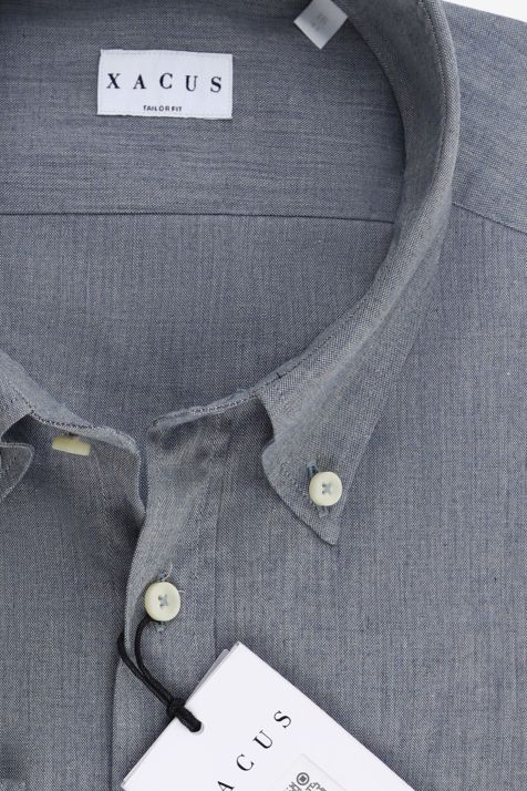 Camisa Hombre Xacus Regular Lisa 100% algodón cuello Abotonado Manga larga
