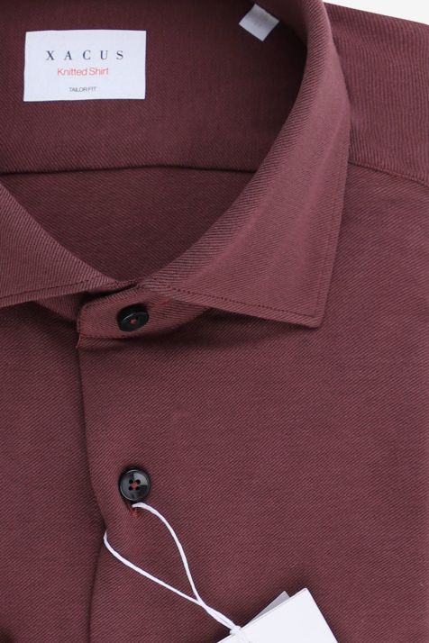 Men's Shirt Xacus Regular Plain 60% cotton 28%poly 12%ea collar Italian Long sleeve